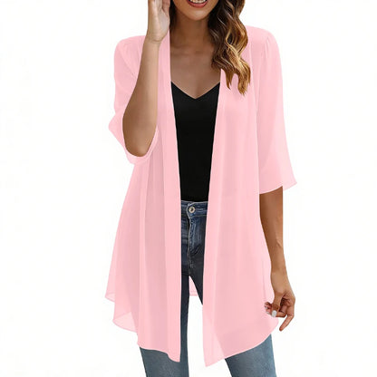 Women’s Lightweight Open-Front Chiffon Cardigan