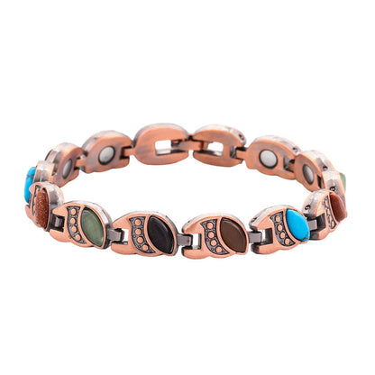 Antique Copper-Finish Magnetic Stone Bracelet