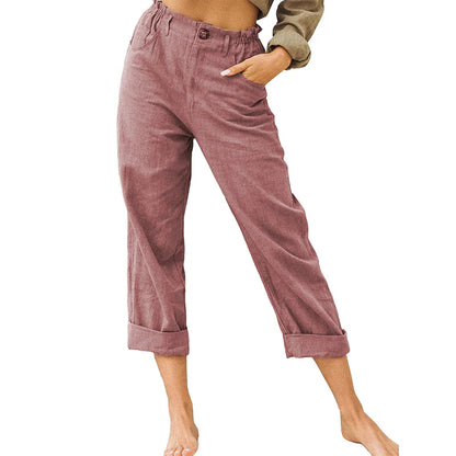 Women’s Relaxed High-Waist Cuffed Trousers