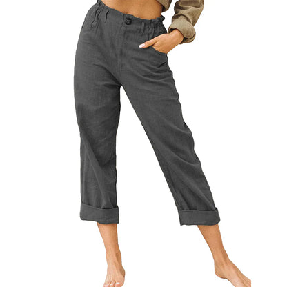Women’s Relaxed High-Waist Cuffed Trousers