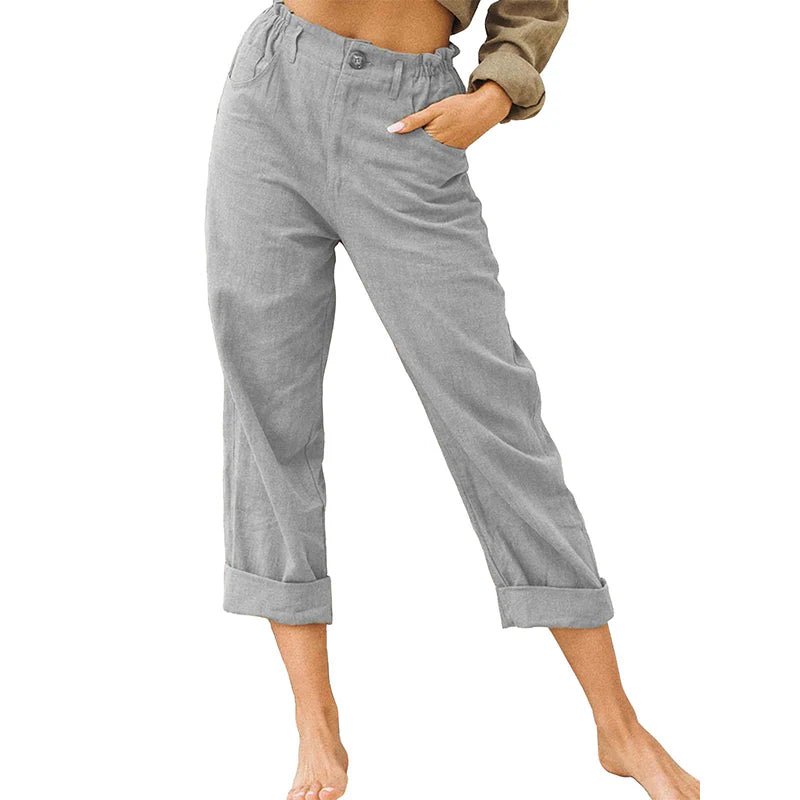 Women’s Relaxed High-Waist Cuffed Trousers
