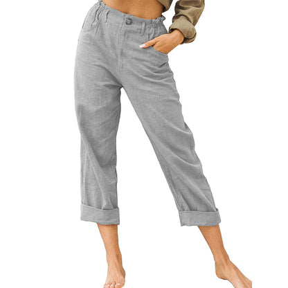 Women’s Relaxed High-Waist Cuffed Trousers