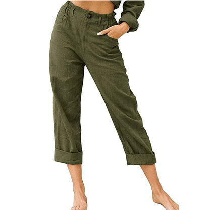 Women’s Relaxed High-Waist Cuffed Trousers