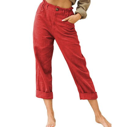 Women’s Relaxed High-Waist Cuffed Trousers