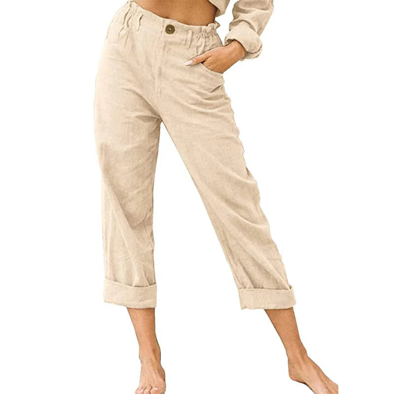 Women’s Relaxed High-Waist Cuffed Trousers