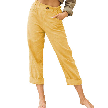 Women’s Relaxed High-Waist Cuffed Trousers