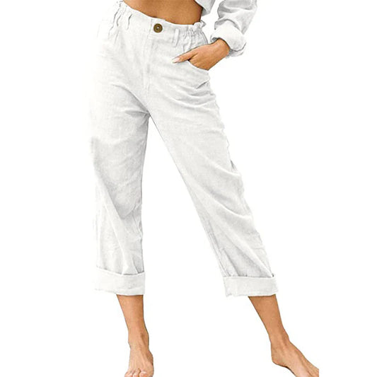 Women’s Relaxed High-Waist Cuffed Trousers