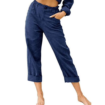Women’s Relaxed High-Waist Cuffed Trousers