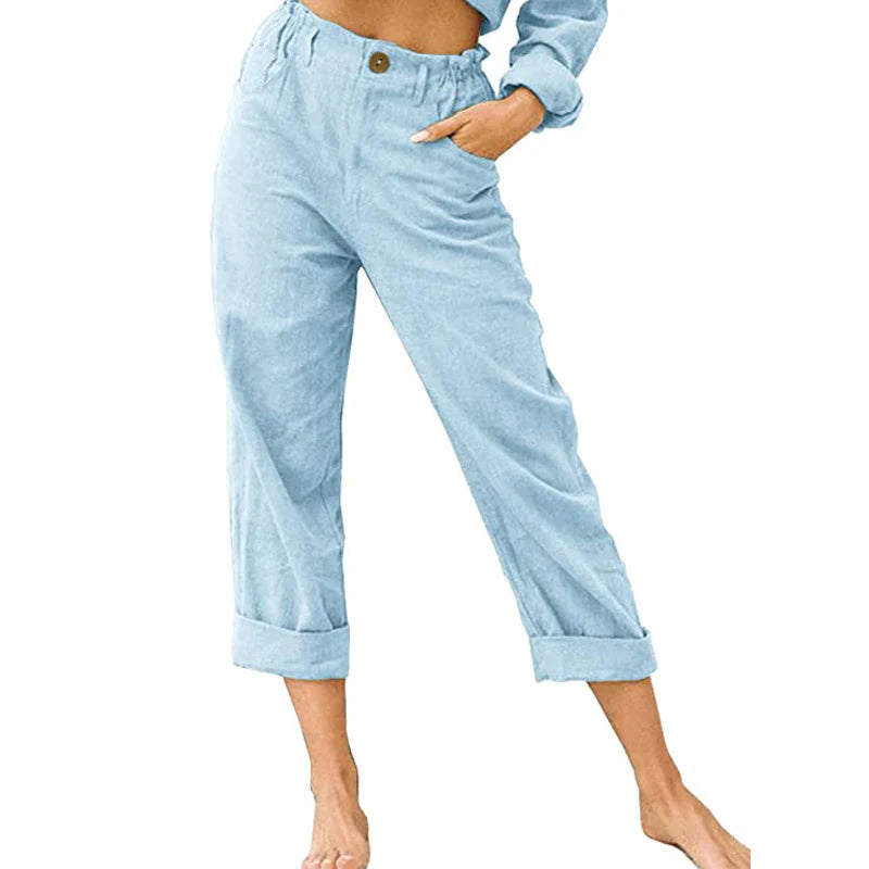 Women’s Relaxed High-Waist Cuffed Trousers