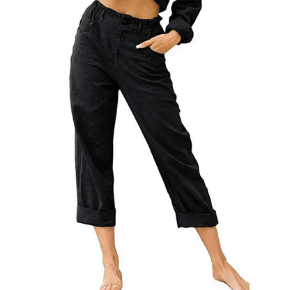 Women’s Relaxed High-Waist Cuffed Trousers
