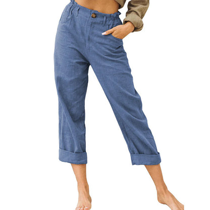 Women’s Relaxed High-Waist Cuffed Trousers