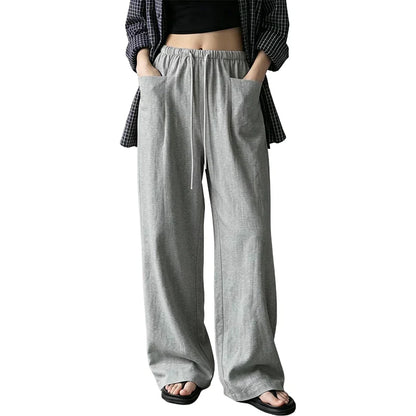 Women’s High-Waist Wide-Leg Drawstring Trousers