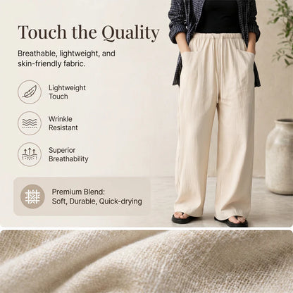 Women’s High-Waist Wide-Leg Drawstring Trousers