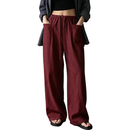 Women’s High-Waist Wide-Leg Drawstring Trousers