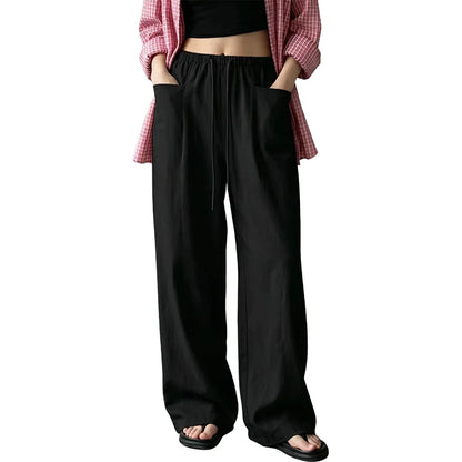Women’s High-Waist Wide-Leg Drawstring Trousers
