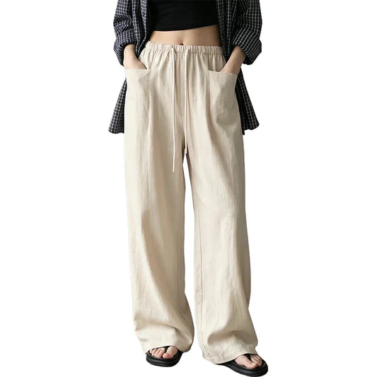 Women’s High-Waist Wide-Leg Drawstring Trousers