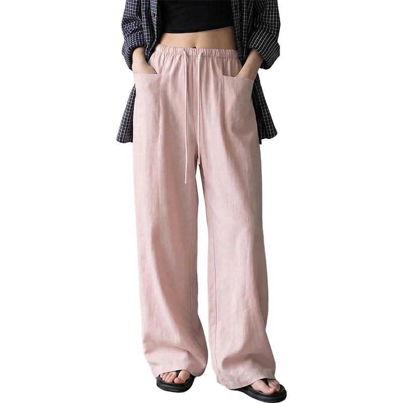 Women’s High-Waist Wide-Leg Drawstring Trousers