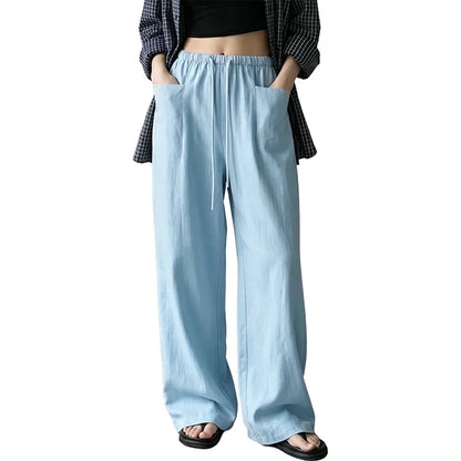 Women’s High-Waist Wide-Leg Drawstring Trousers