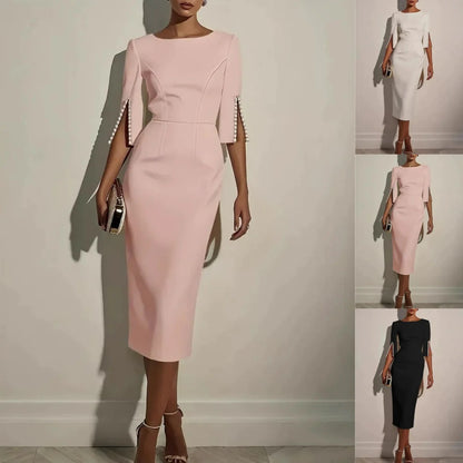 Women’s Beaded Split-Sleeve Pencil Dress