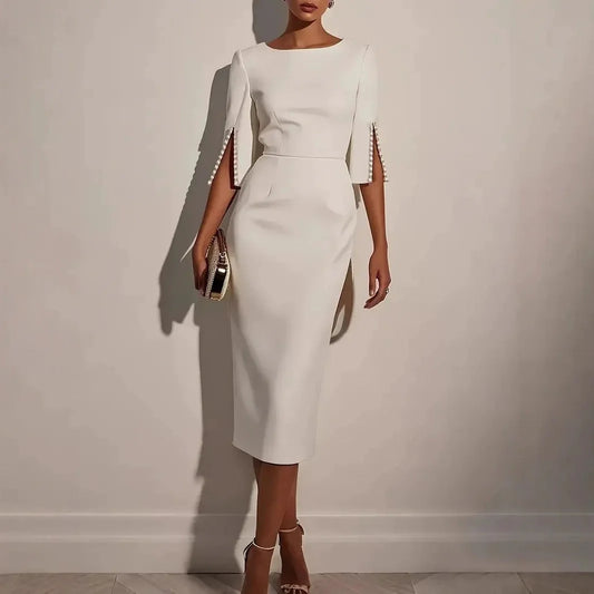 Women’s Beaded Split-Sleeve Pencil Dress