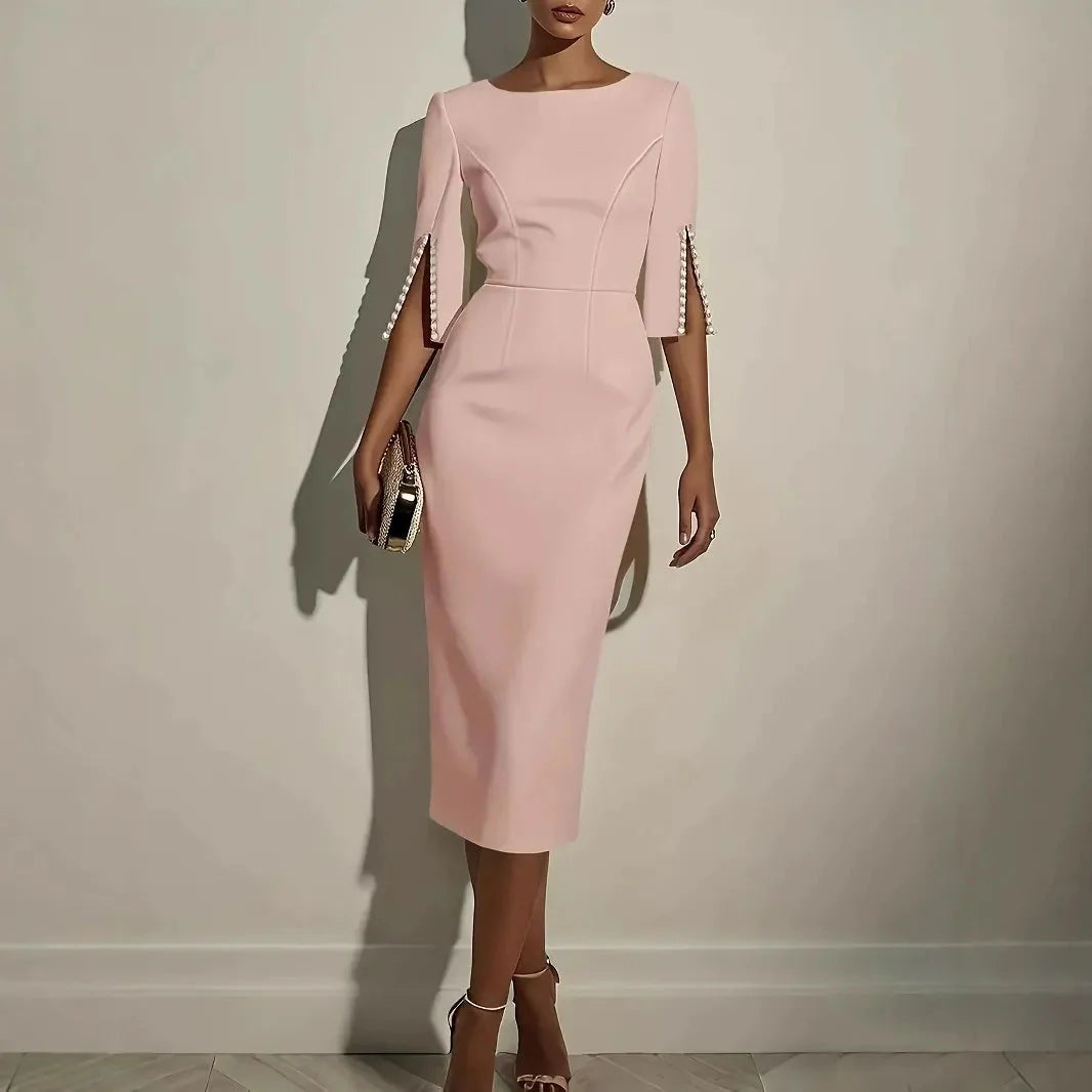 Women’s Beaded Split-Sleeve Pencil Dress
