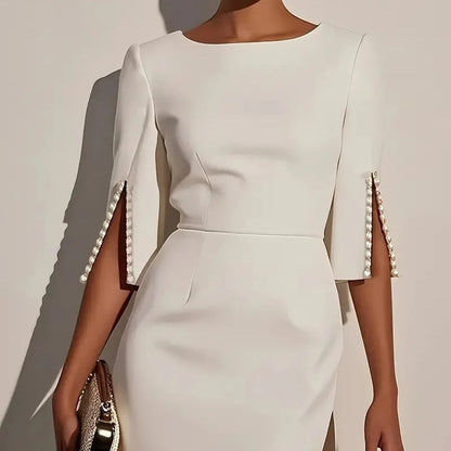 Women’s Beaded Split-Sleeve Pencil Dress