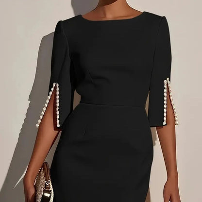 Women’s Beaded Split-Sleeve Pencil Dress