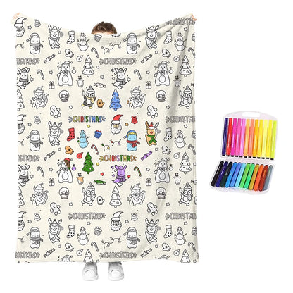 Children’s Washable Colouring Blanket Kit