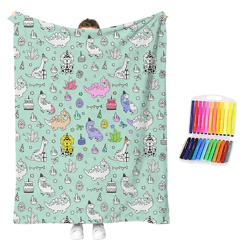 Children’s Washable Colouring Blanket Kit