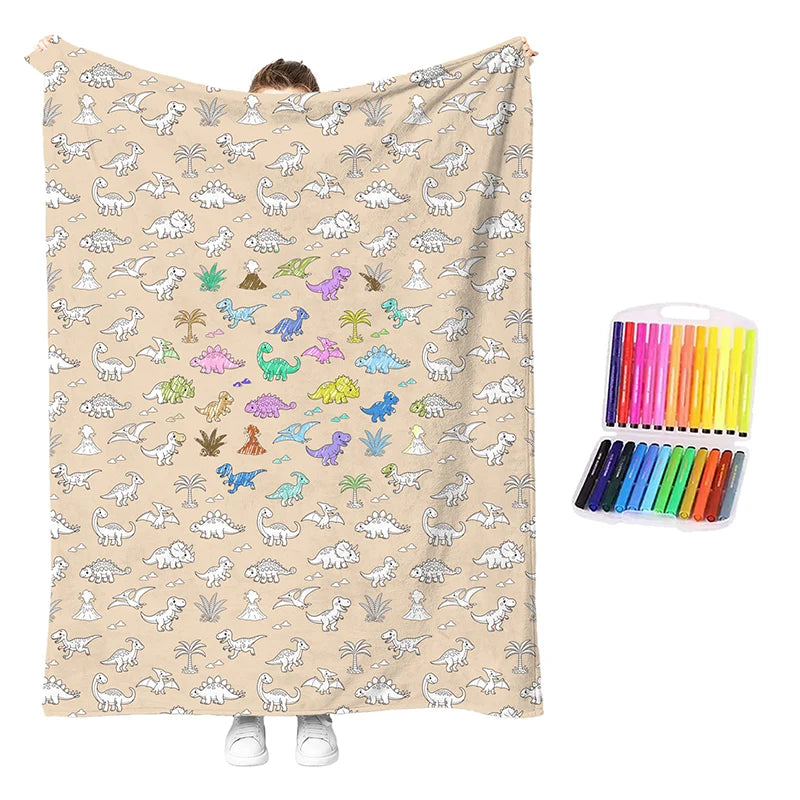 Children’s Washable Colouring Blanket Kit