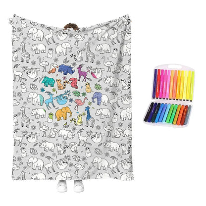 Children’s Washable Colouring Blanket Kit