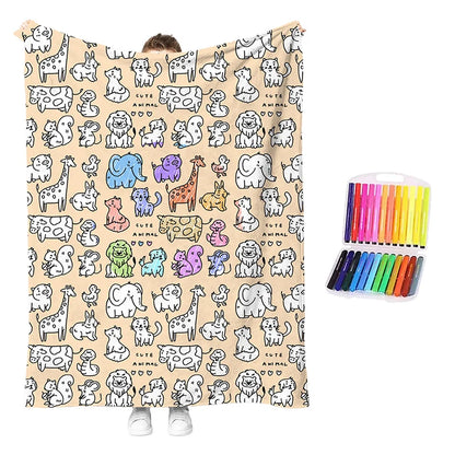 Children’s Washable Colouring Blanket Kit