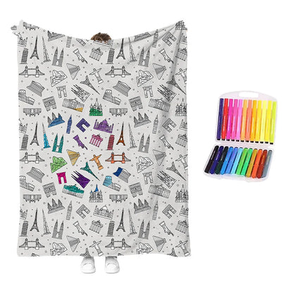 Children’s Washable Colouring Blanket Kit