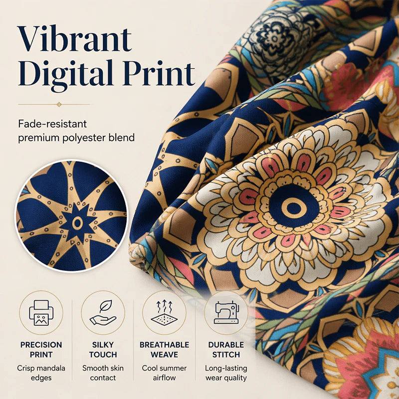 Women’s Bohemian Print Batwing Blouse