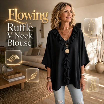Women’s Ruffle-Trim V-Neck Blouse