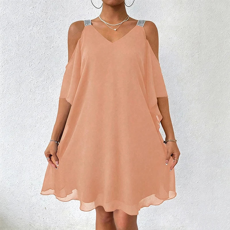 Women’s Cold-Shoulder V-Neck Dress