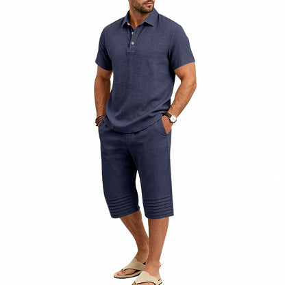Men’s Summer Polo and Cropped Trousers Set