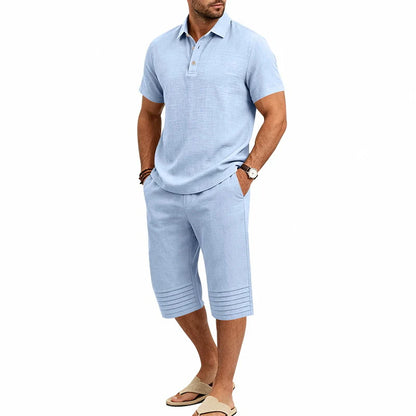 Men’s Summer Polo and Cropped Trousers Set