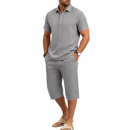 Men’s Summer Polo and Cropped Trousers Set