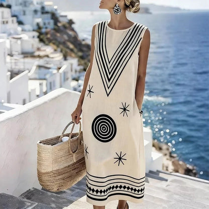 Women’s Sleeveless Printed Maxi Dress