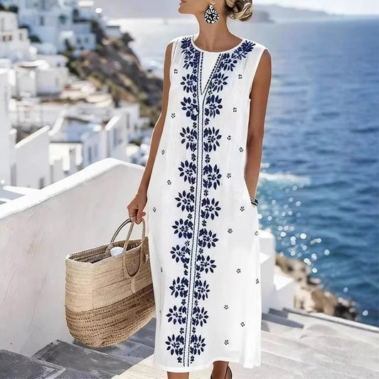 Women’s Sleeveless Printed Maxi Dress