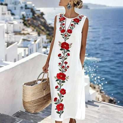 Women’s Sleeveless Printed Maxi Dress
