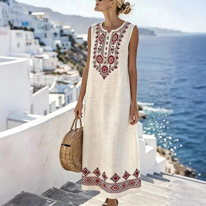 Women’s Sleeveless Printed Maxi Dress