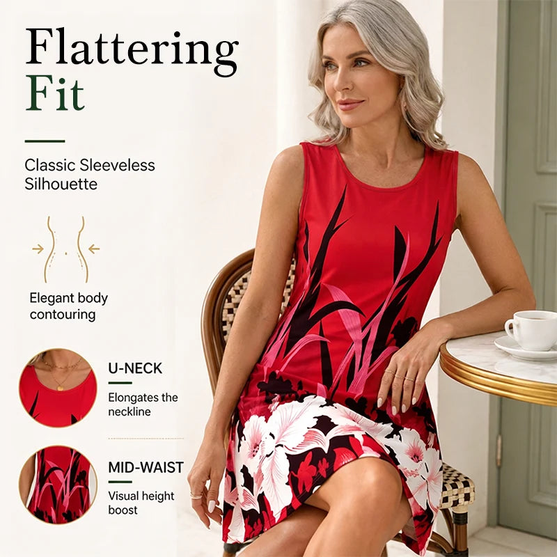 Women’s Sleeveless Cotton Floral Dress