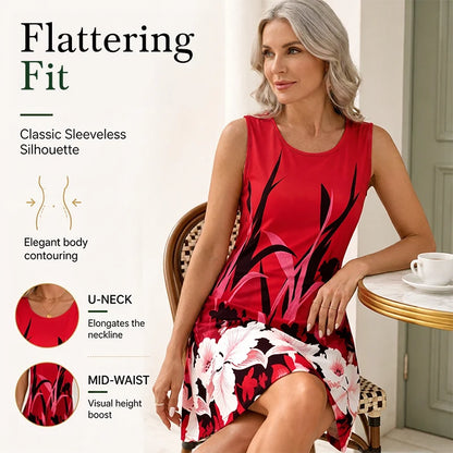 Women’s Sleeveless Cotton Floral Dress