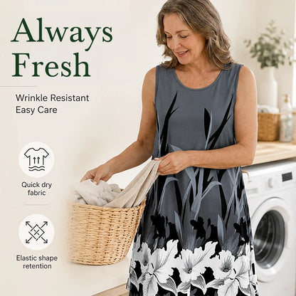 Women’s Sleeveless Cotton Floral Dress