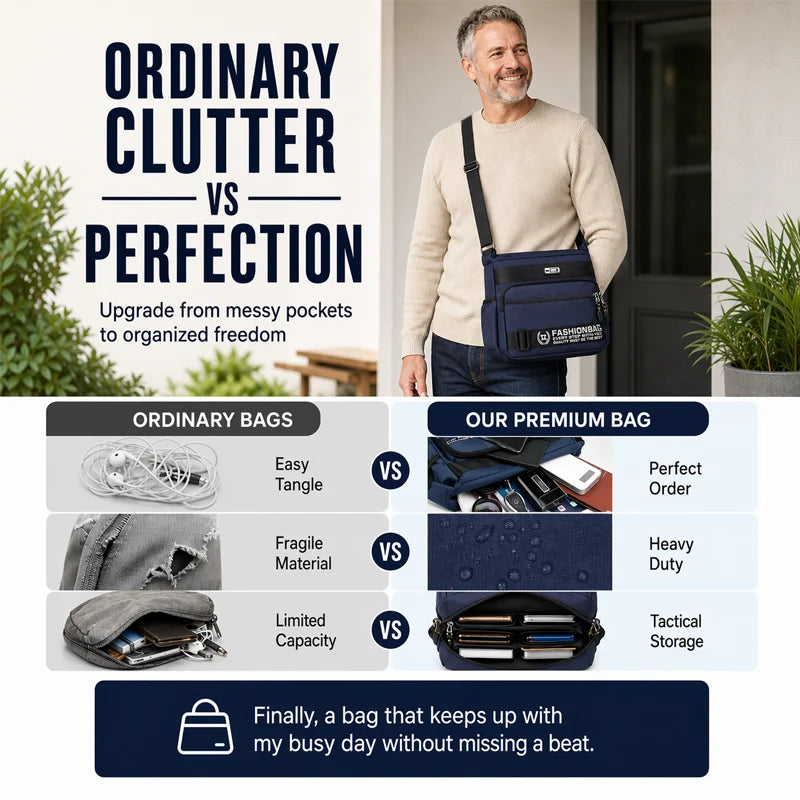 Urban Utility Multi-Compartment Messenger Bag