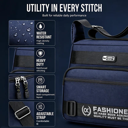 Urban Utility Multi-Compartment Messenger Bag