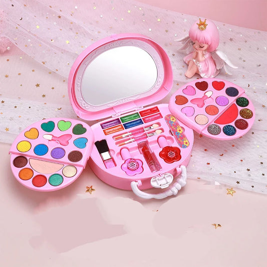 Kids’ Washable Makeup Play Set with Pink Carry Case