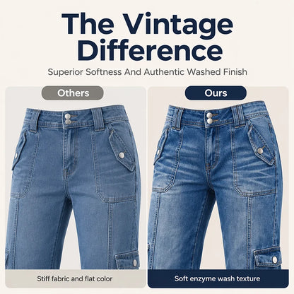 Women’s Cargo Capri Jeans with Drawstring Hems